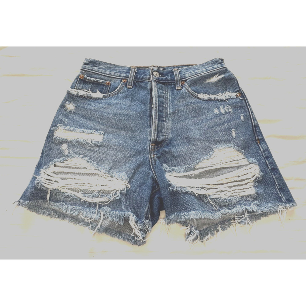 🍎🍎🍎   ABERCOMBIE FITCH WOMENS HIGH RISE DISTRESSED SHORTS SIZE 2/26. 🍎🍎🍎